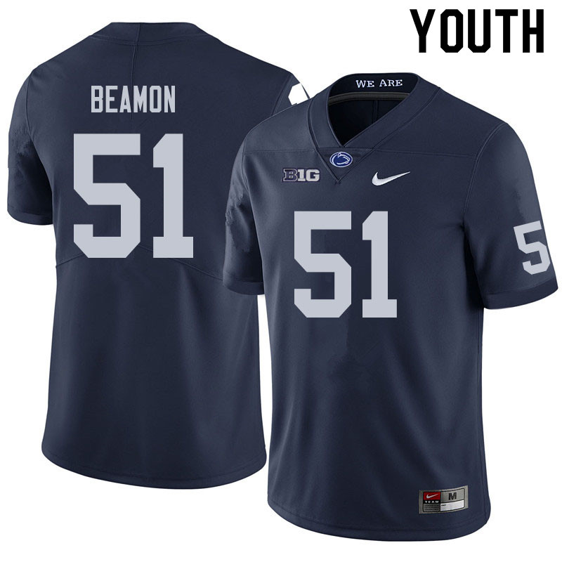 Youth #51 Hakeem Beamon Penn State Nittany Lions College Football Jerseys Sale-Navy